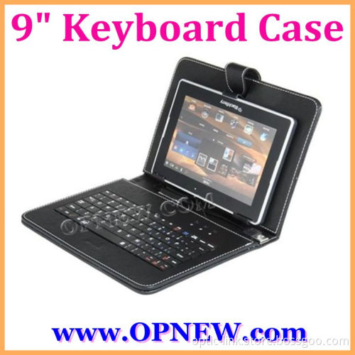PU Leather Protective Case with USB Keyboard CASE for 9" Android Tablet PC with USB/mini USB/Micro interface